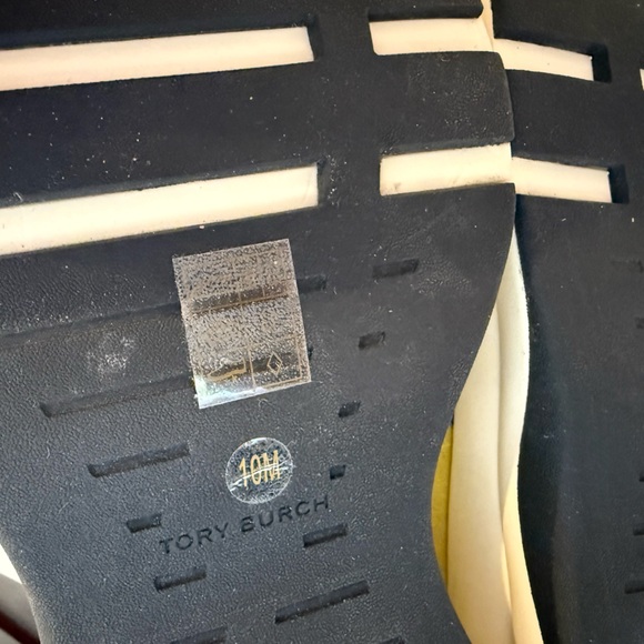 TORY BURCH women’s Good Luck Trainer Sneakers Yellow White tagged size 10 NEW - Picture 7 of 8